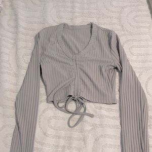 Thrifted Gray Tight Crop top Size- S